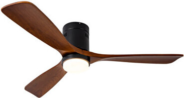 Moda Furnishings Hot Sales 52 Inch Flush Mount Ceiling Fan With Lights & Remote - Wood Blades, Quiet DC Motor, Modern Indoor/Outdoor Ceiling Fan For Bedroom, Farmhouse