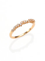 Thumbnail for your product : Suzanne Kalan White Sapphire & 14K Yellow Gold Wavy Cluster Ring