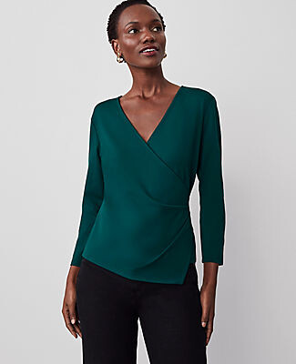 Ann Taylor Asymmetrical Wrap Top
