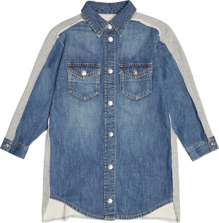MM6 MAISON MARGIELA Kids Denim and jersey sweater dress