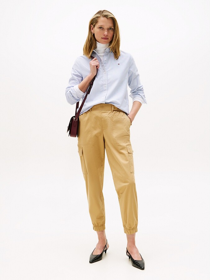 Tommy Hilfiger Women's Belted Cargo Jogger - Beige - L