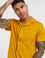 Thumbnail for your product : ASOS DESIGN jersey shirt in chevron fabric