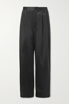 Thumbnail for your product : Dodo Bar Or Coco Pleated Satin Wide-leg Pants - Black
