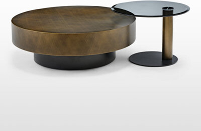 Latitude Run Brown Coffee Table With Glass Side Table Set Of 2