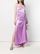 Thumbnail for your product : PRISCAVera Ruched Satin Slip Dress