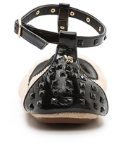 Thumbnail for your product : Yosi Samra Erica Studded T Strap Flats
