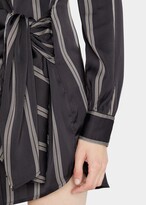 Thumbnail for your product : JONATHAN SIMKHAI STANDARD Bondi Pajama Stripe Waist-Tie Mini Dress
