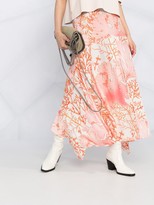 Thumbnail for your product : Stella McCartney Coral-Print Handkerchief-Hem Maxi-Skirt