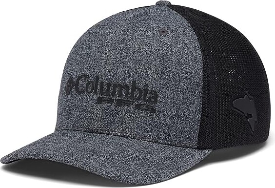 Columbia PFG Mesh Ball Cap XXL (Grill Heather/Black/Logo) Caps