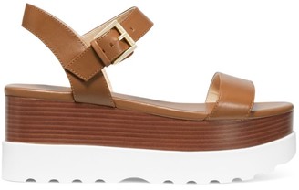 felicia leather and canvas platform trainer