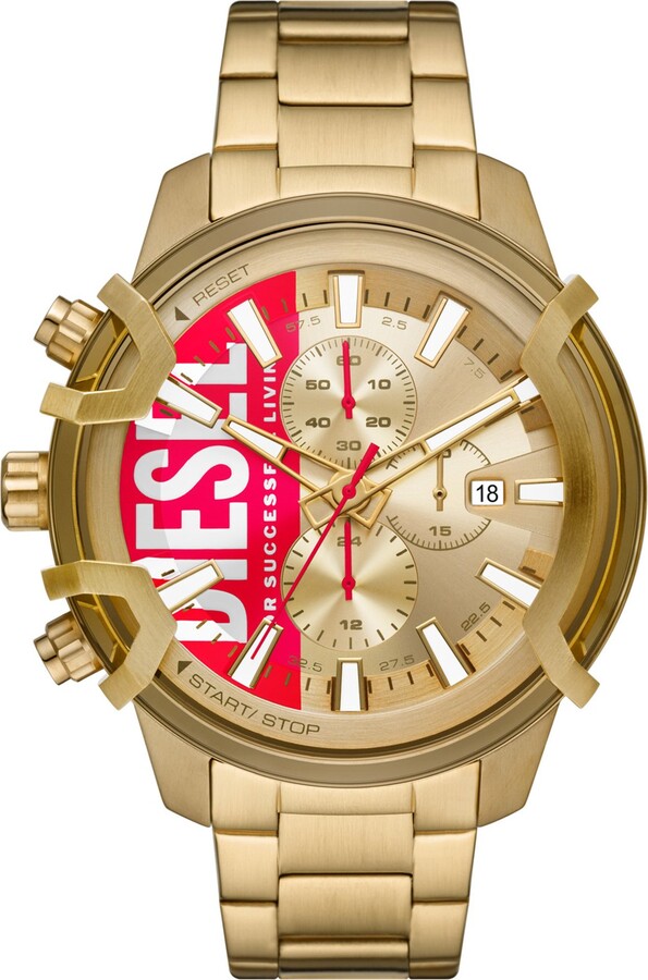 Griffed chronograph gold-tone stainless steel watch