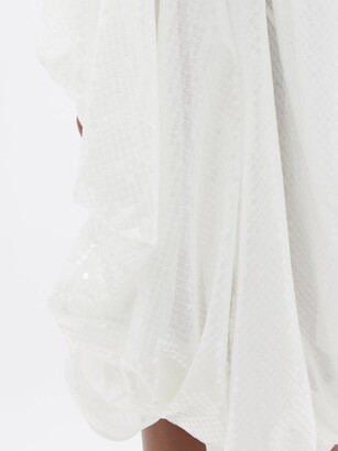 Junya Watanabe Draped Sequin-embellished Voile Dress - White