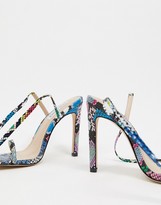Thumbnail for your product : Steve Madden Uplift heel sandal with square toe in snake