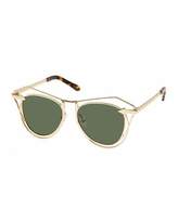 Thumbnail for your product : Karen Walker Marguerite Square Monochromatic Sunglasses, Yellow Gold/Crazy Tortoise