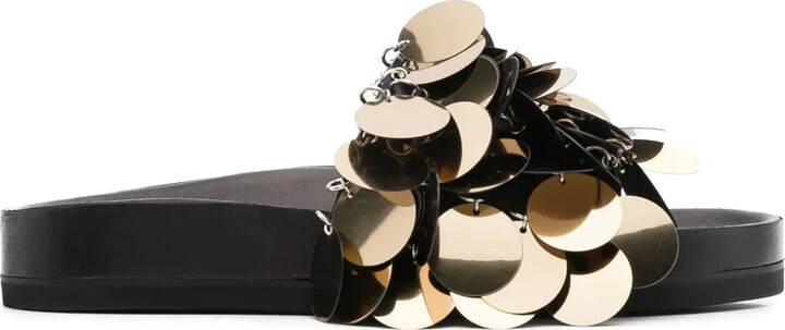 Rabanne Sequin-Embellished Slides