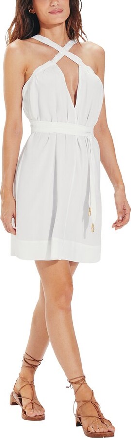 Vix Solid Audrey Detail Short Dress