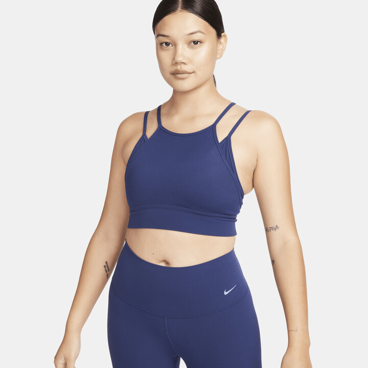 Women's Nike Indy Strappy Light-Support Padded Ribbed Longline Sports Bra