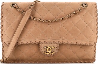 Pre-Owned Authenticated Chanel Happy Stitch Flap Bag Calf Leather