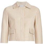 Thumbnail for your product : Akris Punto Back Pleat Striped Short Jacket