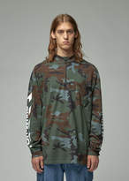 Thumbnail for your product : Off-White Off White Diagonal Incompiuto Camouflage Zip Mock Neck Tee