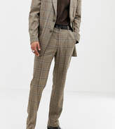 Thumbnail for your product : Collusion COLLUSION Tall suit pants in brown window pane check