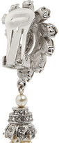 Thumbnail for your product : Ben-Amun Silver-plated, Swarovski crystal and faux pearl clip earrings