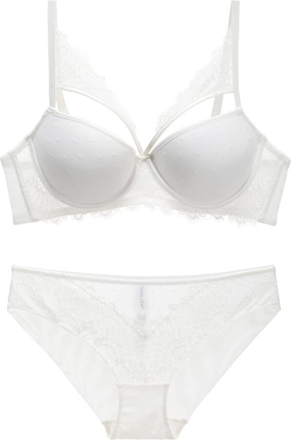 Necalisi Underwire Lingerie Set White Lingerie Bra for Women Plus Size