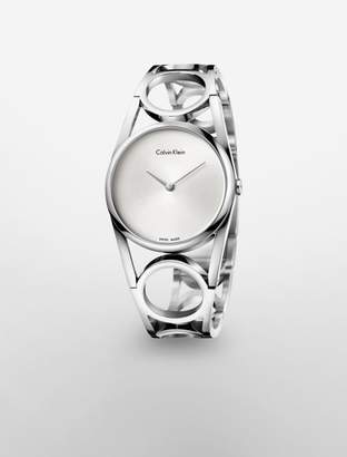 Calvin Klein round silver watch