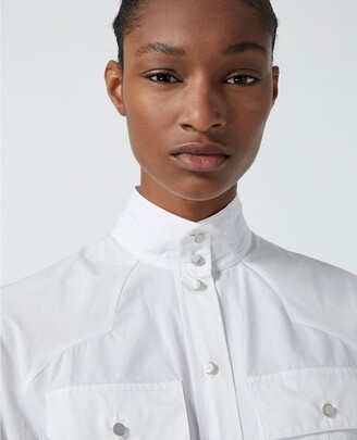 The Kooples Belted white cotton dress with pockets