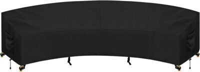 Outdoor Sectional Sofa Cover Waterproof Curved Patio Furniture Covers For Deck, Lawn And Backyard, 150Lx36dx38hx112fl, Black
