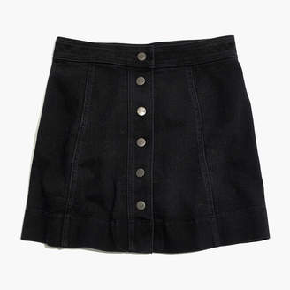 Madewell Metropolis Snap Jean Skirt in Rawley Black