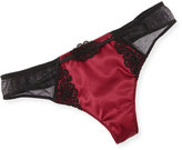 Thumbnail for your product : Chantelle Palazzo Floral Lace Satin Tanga Thong, Black/Cassis