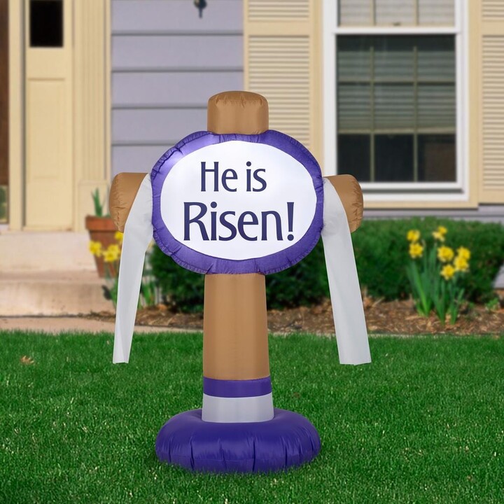 3.5' Tall Airblown-Outdoor "He Is Risen" Easter Sign-SM