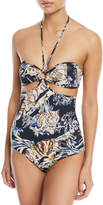 Thumbnail for your product : Stella McCartney Jungle-Print Halter One-Piece Swimsuit
