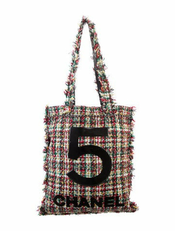 Chanel Large Tweed Shopping Bag Black ShopStyle