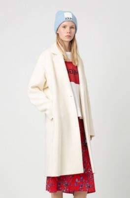 HUGO Relaxed-fit single-button coat in a wool blend