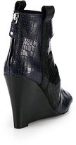 Thumbnail for your product : Rebecca Minkoff Croco-Embossed Leather Wedge Ankle Boots