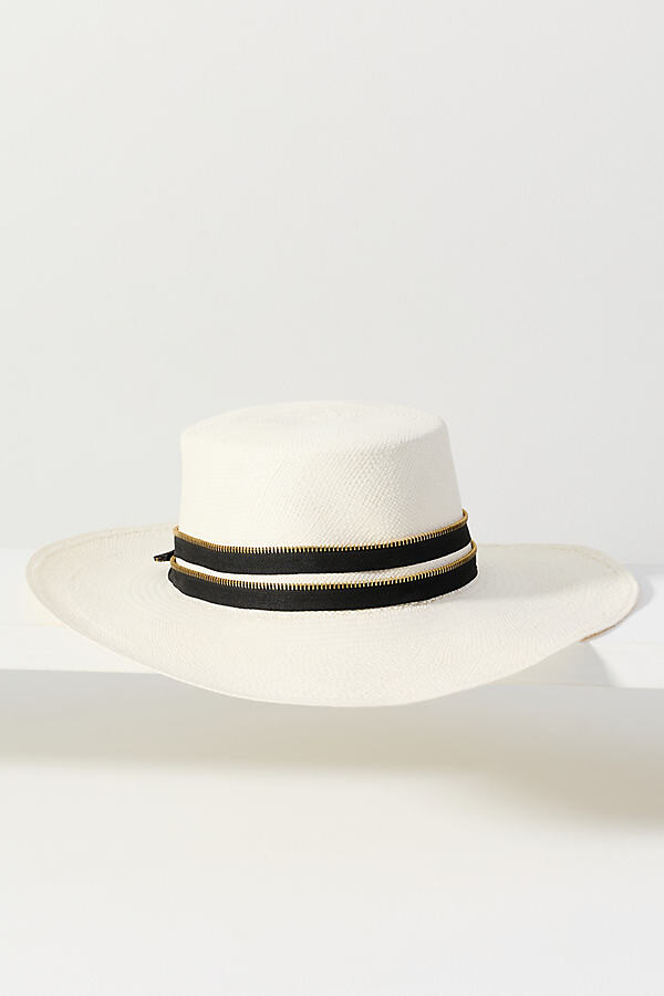 Sensi Zipper Trim Straw Cordovan Hat