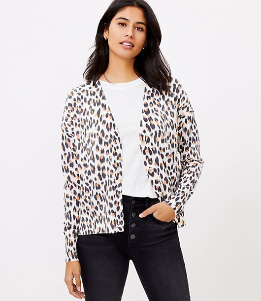 LOFT Petite Leopard Print V-Neck 
