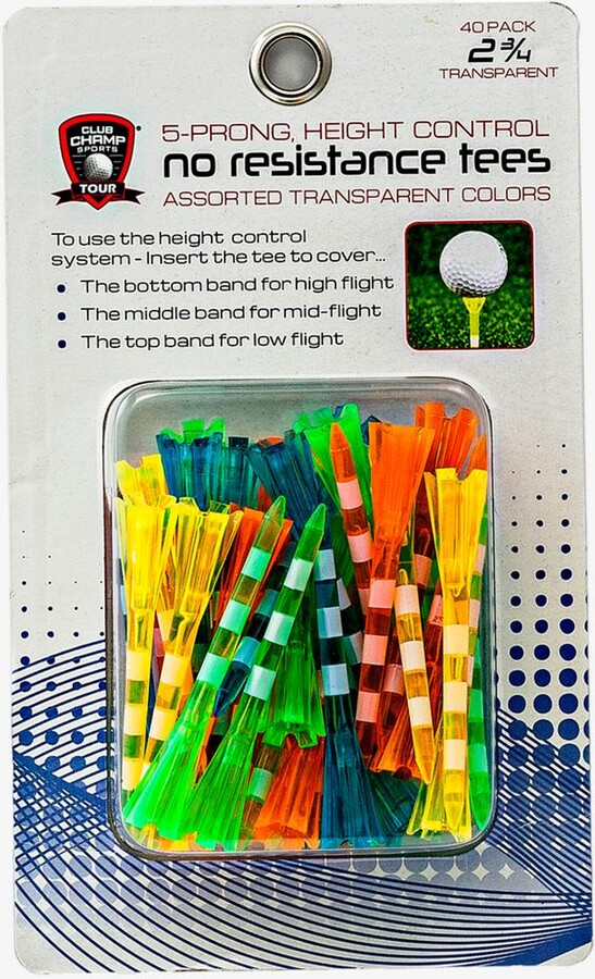Club Champ Sports No Resistance 2-3/4" Tees w/ Stripes 40-Pack