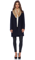 Thumbnail for your product : Theory Belize Coat with Coyote Fur Trim