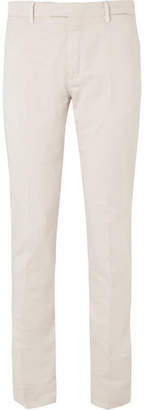 Boglioli Beige Stretch Cotton And Linen-blend Suit Trousers - Sand