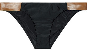 Vix Leather-Trimmed Bikini Briefs