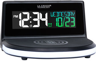 La Crosse Technology Qi-certified Wireless Charging Alarm Clock with Glowing light base