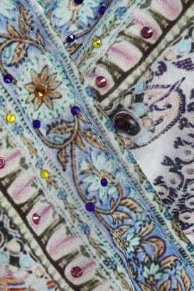 Camilla Crystal-embellished Printed Silk Crepe De Chine Maxi Wrap Dress