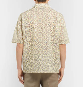 Needles Camp-Collar Embroidered Voile Shirt