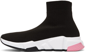 Balenciaga Black & Pink Speed Sneakers