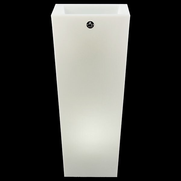 Artkalia Aix Squara LED Planter in White, Size: Large