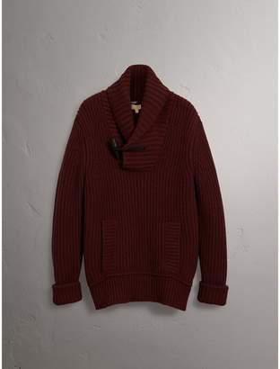 Burberry Shawl Collar Wool Cashmere Sweater