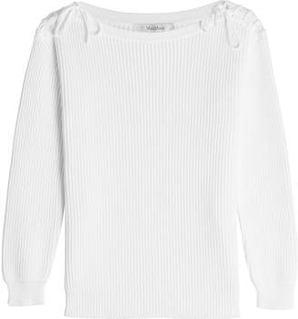 Max Mara Cotton Pullover with Lace-Up Shoulders
